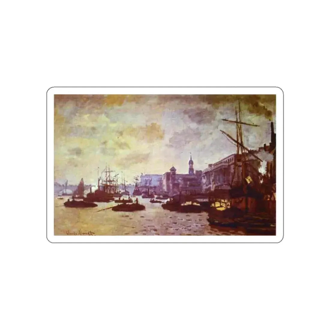 MONET, Claude - The London Harbour (Artwork) STICKER Vinyl Die-Cut Decal - The Sticker Space
