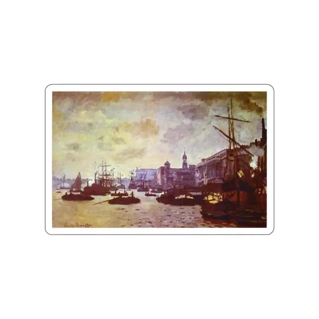 MONET, Claude - The London Harbour (Artwork) STICKER Vinyl Die-Cut Decal White Die-Cut 5 Inch - The Sticker Space