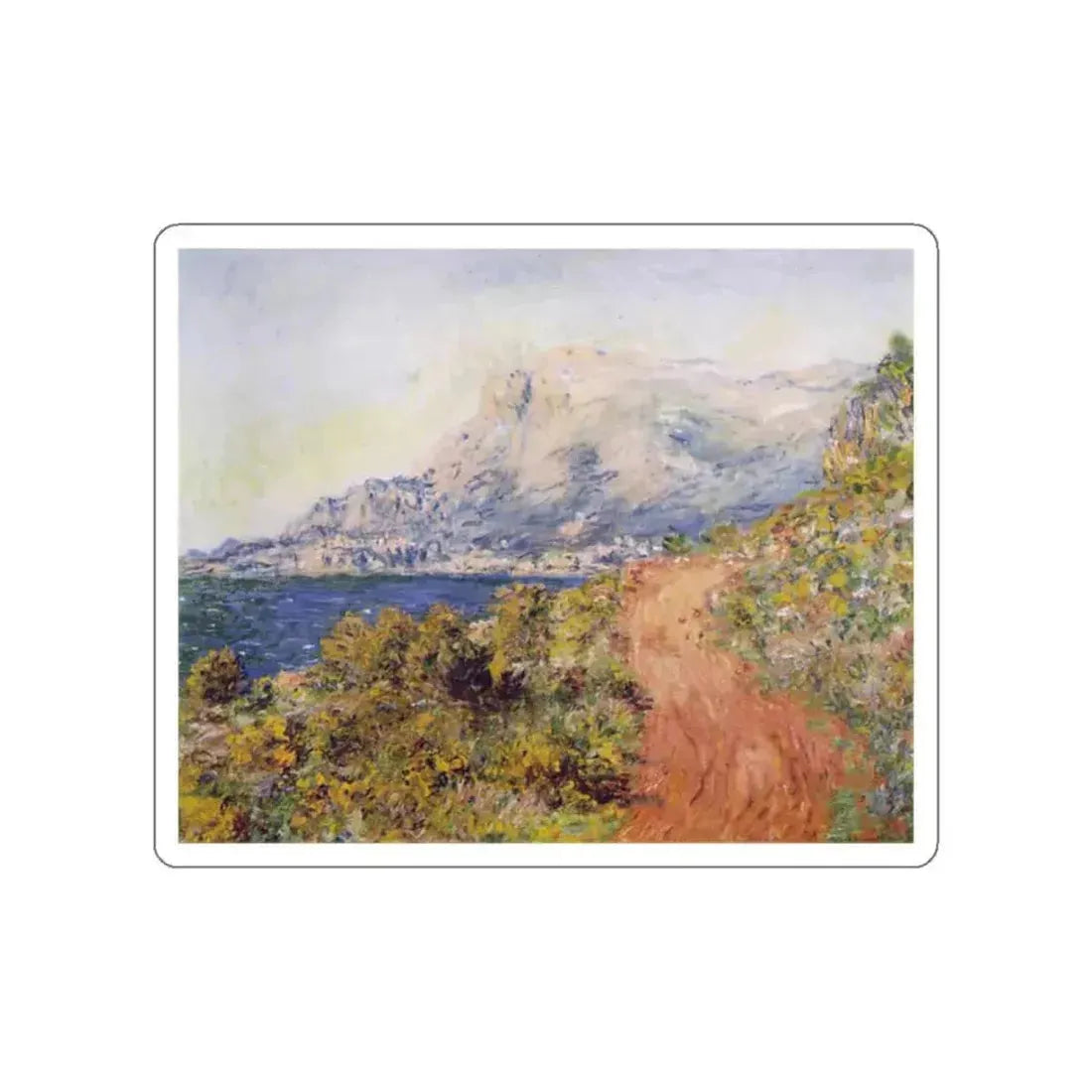 MONET, Claude - The Red Road near Menton (Artwork) STICKER Vinyl Die-Cut Decal White Die-Cut 2 Inch - The Sticker Space