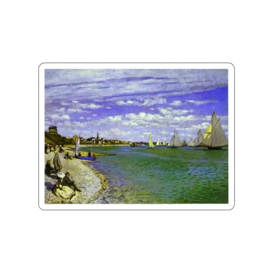 MONET, Claude - The Regatta at Saint-Adresse (Artwork) STICKER Vinyl Die-Cut Decal White Die-Cut 2 Inch - The Sticker Space