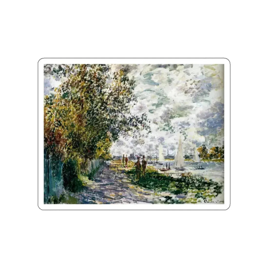 MONET, Claude - The Riverbank at Gennevilliers (Artwork) STICKER Vinyl Die-Cut Decal White Die-Cut 4 Inch - The Sticker Space