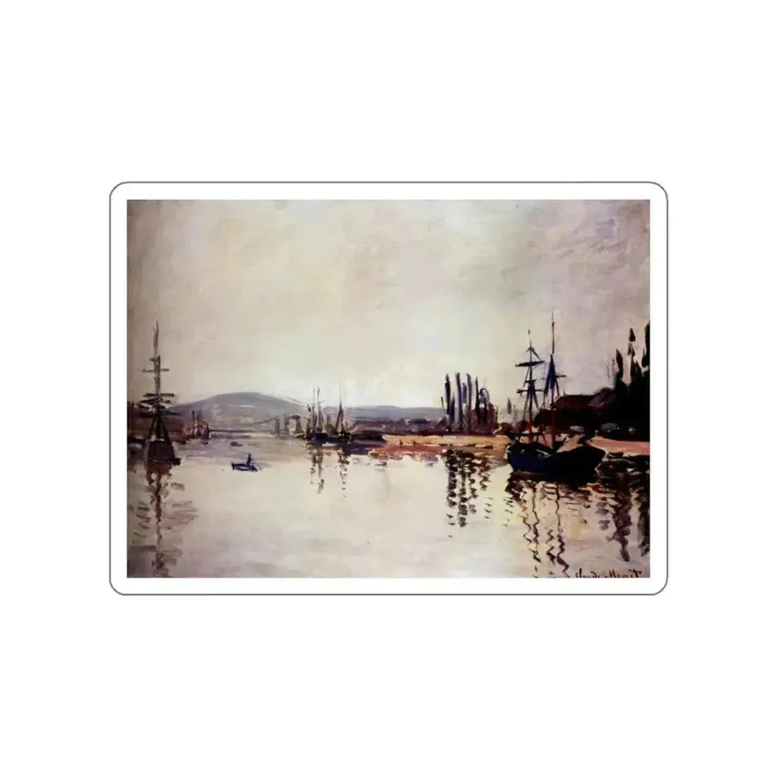 MONET, Claude - The Seine Below Rouen (Artwork) STICKER Vinyl Die-Cut Decal White Die-Cut 6 Inch - The Sticker Space