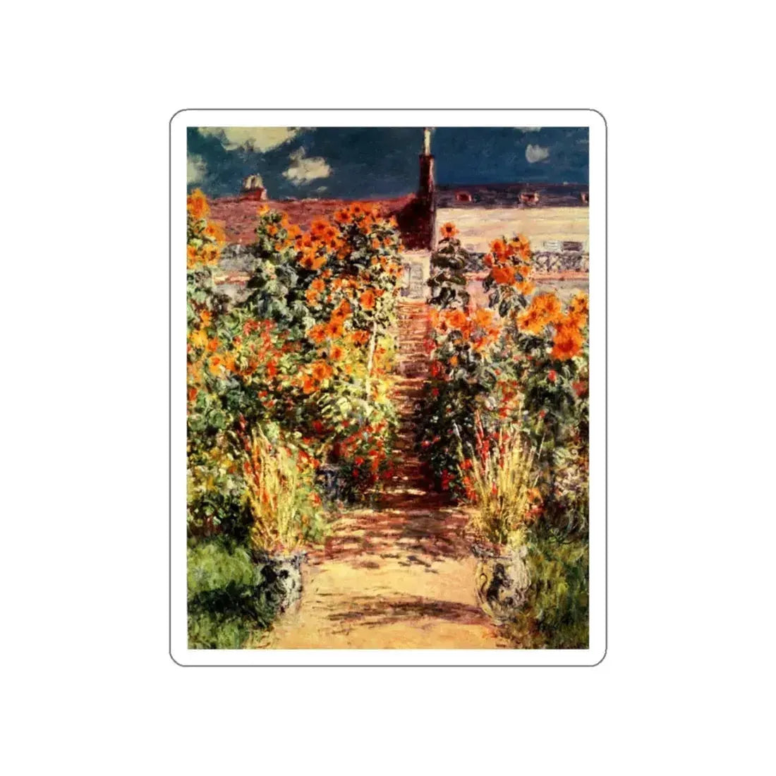 MONET, Claude - The Steps At Vetheuil (Artwork) STICKER Vinyl Die-Cut Decal White Die-Cut 6 Inch - The Sticker Space