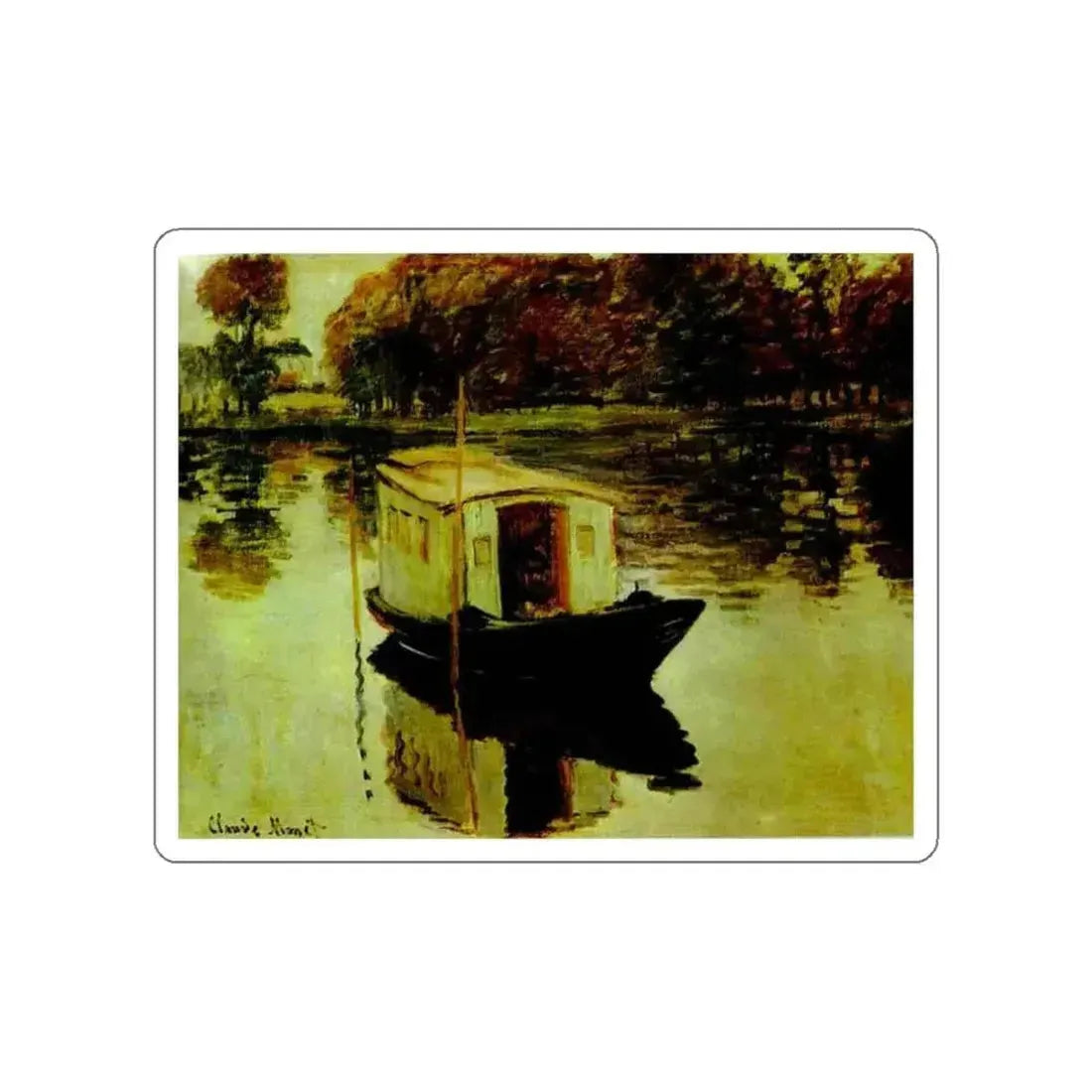 MONET, Claude - The Studio Boat (Artwork) STICKER Vinyl Die-Cut Decal White Die-Cut 3 Inch - The Sticker Space