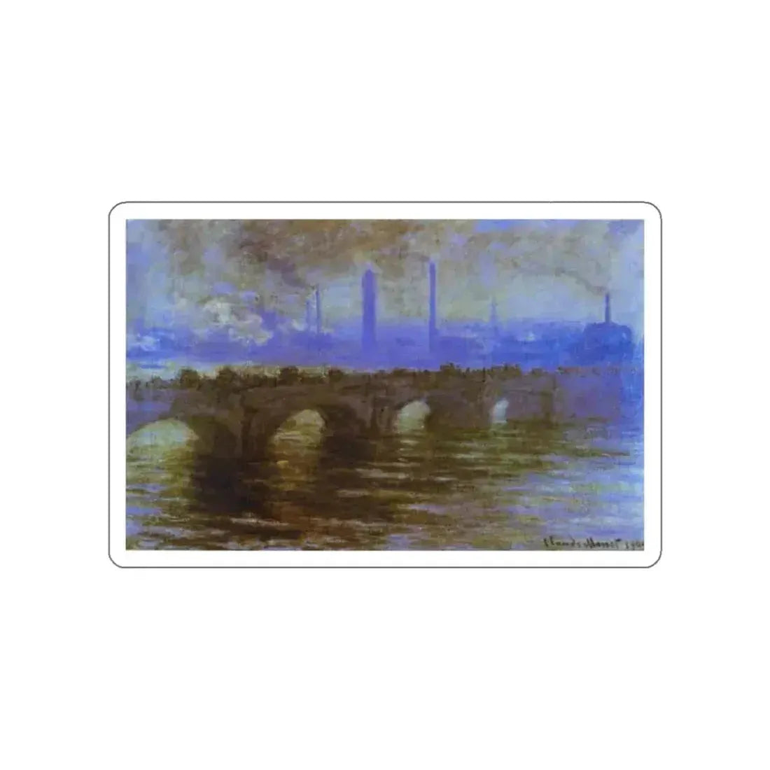 MONET, Claude - The Waterloo Bridge 2 (Artwork) STICKER Vinyl Die-Cut Decal White Die-Cut 3 Inch - The Sticker Space