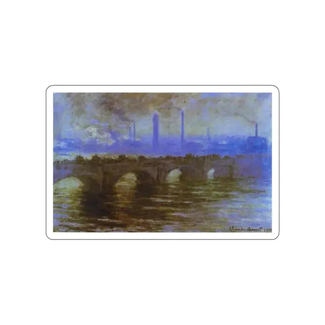 MONET, Claude - The Waterloo Bridge 2 (Artwork) STICKER Vinyl Die-Cut Decal White Die-Cut 4 Inch - The Sticker Space