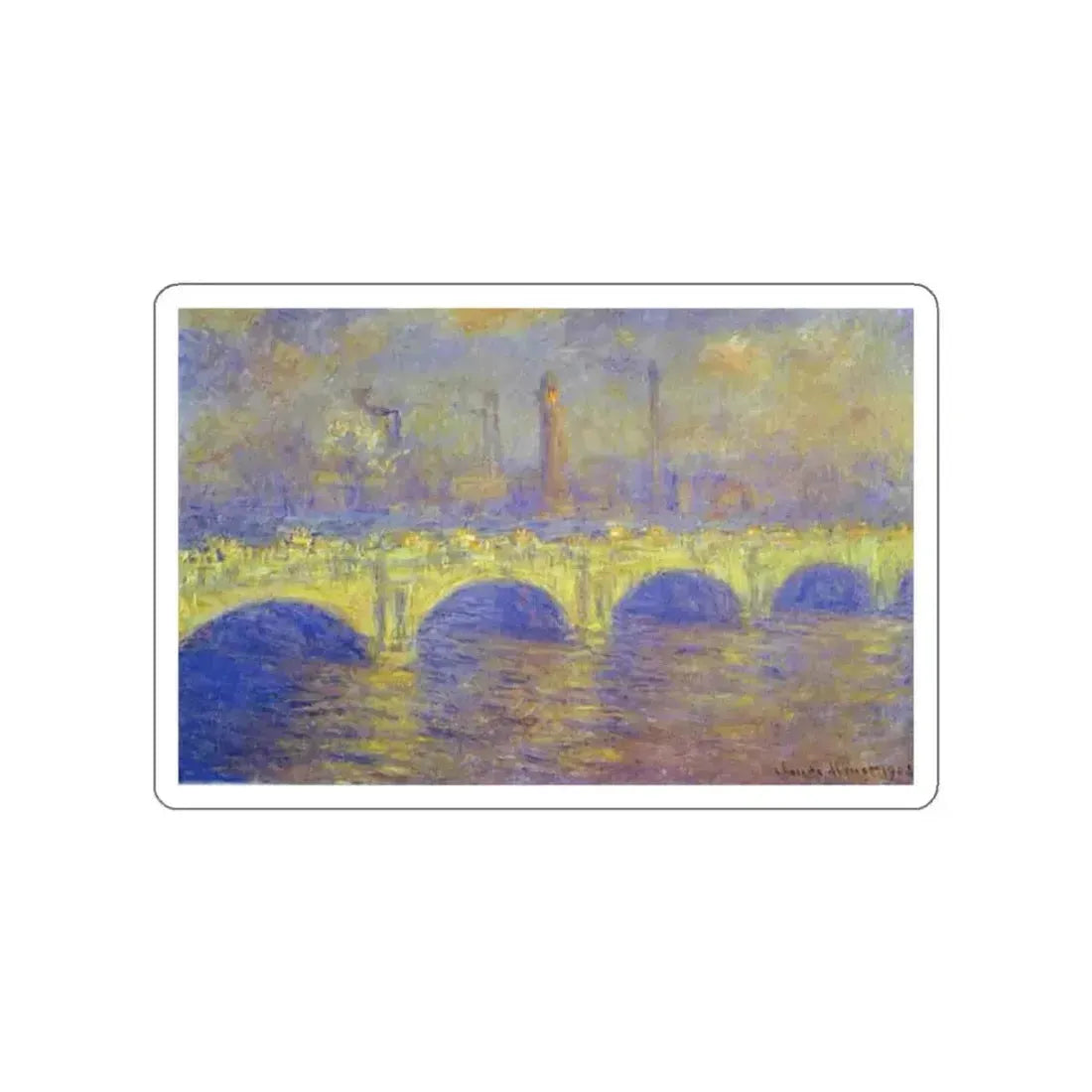 MONET, Claude - The Waterloo Bridge (Artwork) STICKER Vinyl Die-Cut Decal White Die-Cut 2 Inch - The Sticker Space