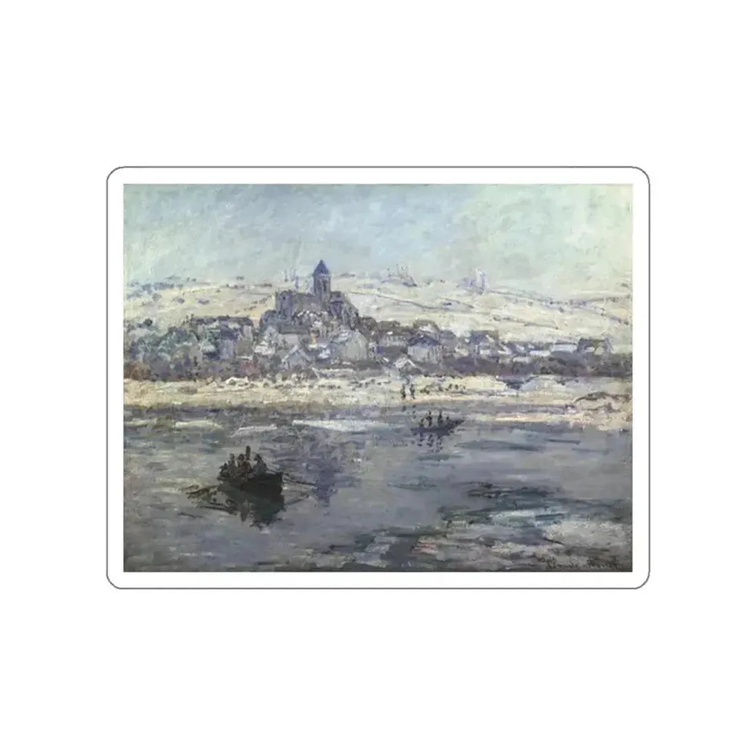 MONET, Claude - Vetheuil in Winter (Artwork) STICKER Vinyl Die-Cut Decal White Die-Cut 6 Inch - The Sticker Space