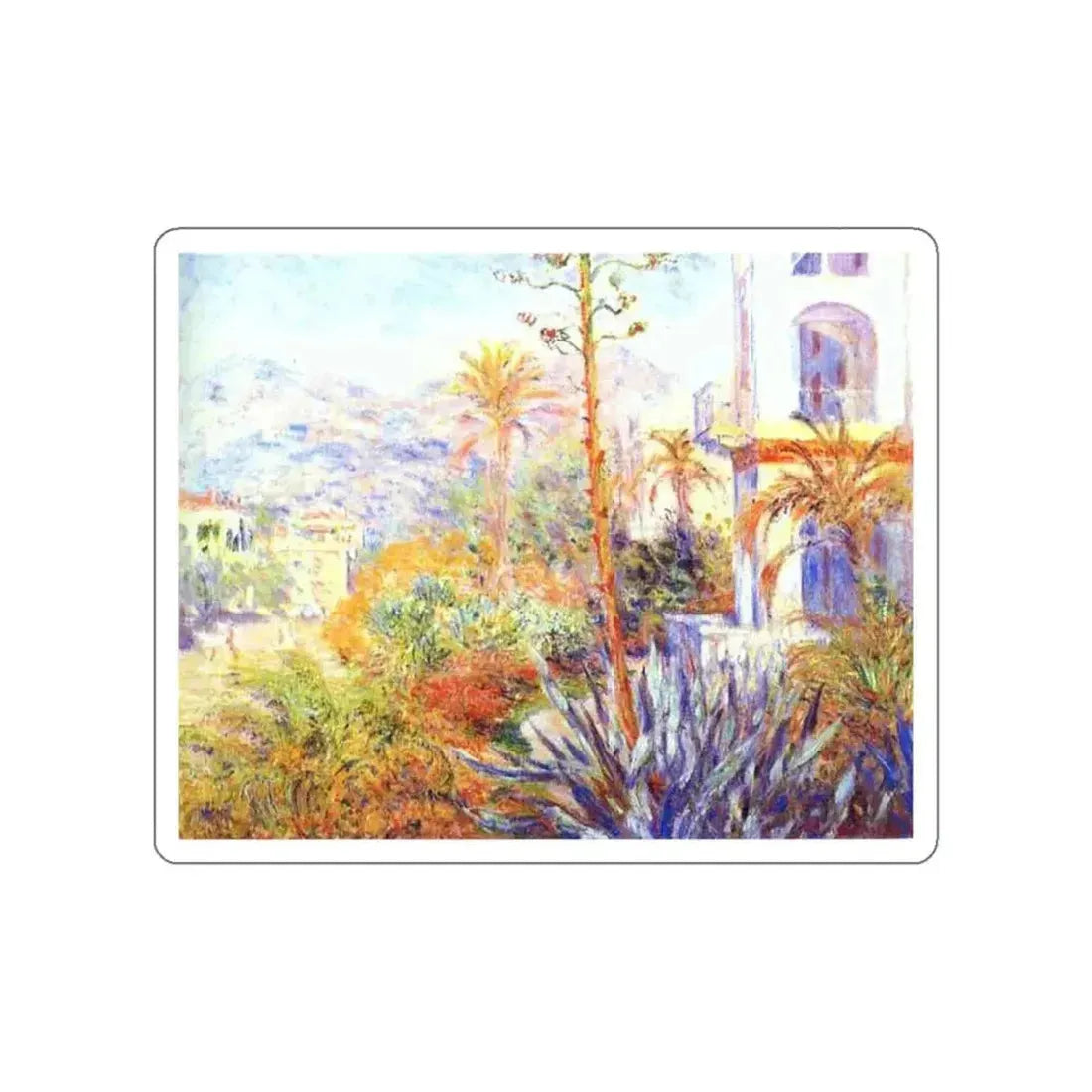 MONET, Claude - Villas in Bordighera (Artwork) STICKER Vinyl Die-Cut Decal White Die-Cut 6 Inch - The Sticker Space