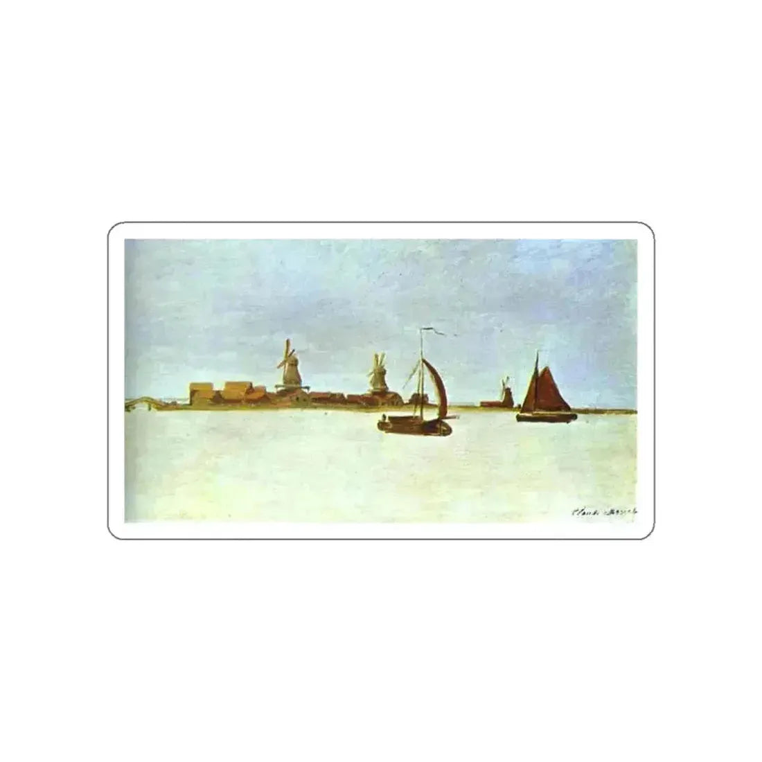 MONET, Claude - Voorzan near Zaandam (Artwork) STICKER Vinyl Die-Cut Decal White Die-Cut 3 Inch - The Sticker Space