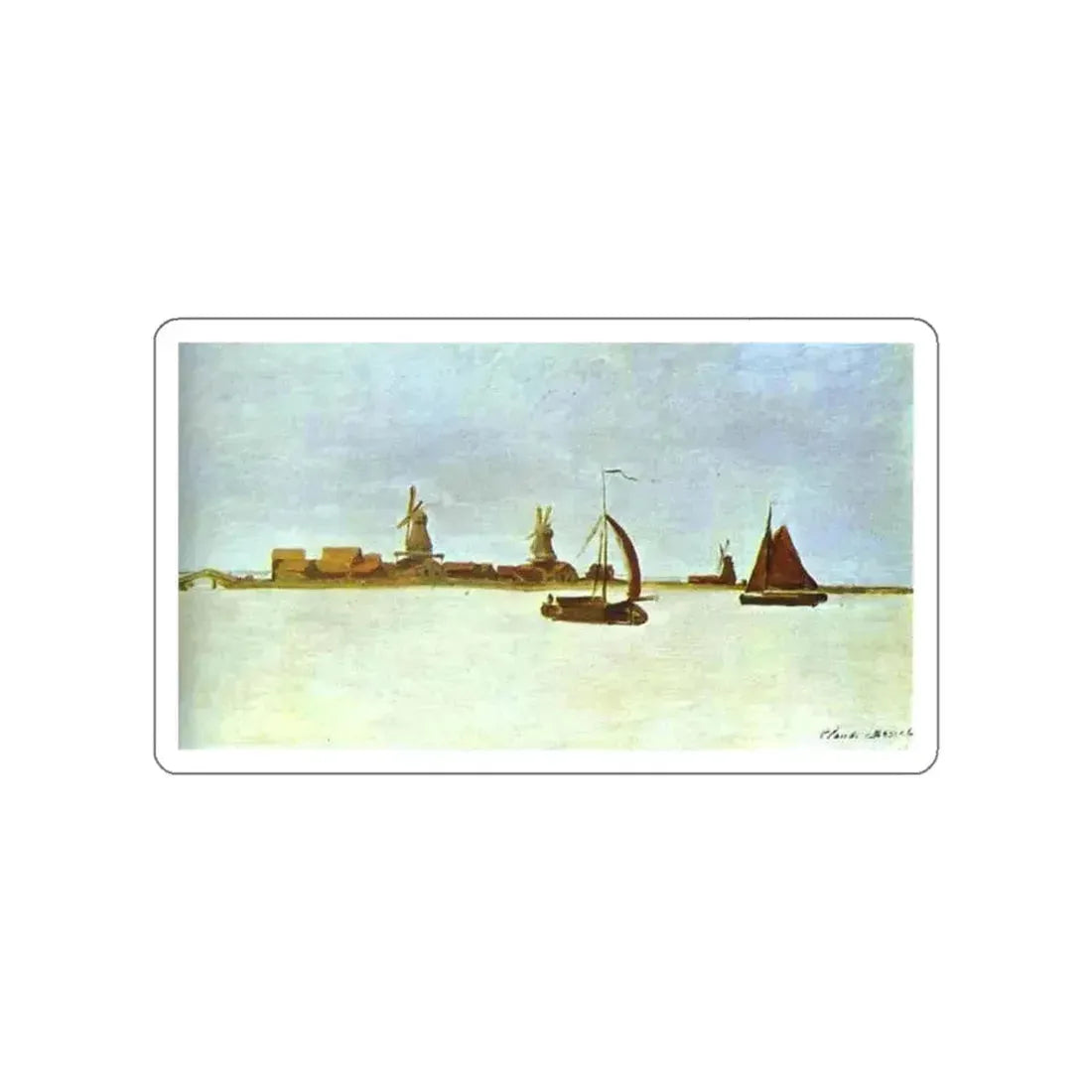 MONET, Claude - Voorzan near Zaandam (Artwork) STICKER Vinyl Die-Cut Decal White Die-Cut 5 Inch - The Sticker Space