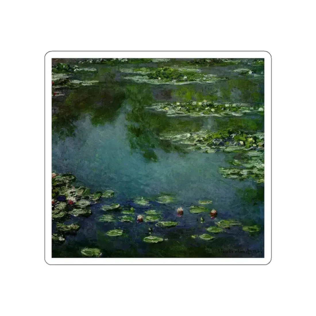 MONET, Claude - Water Lilies (1906) (Artwork) STICKER Vinyl Die-Cut Decal White Die-Cut 6 Inch - The Sticker Space