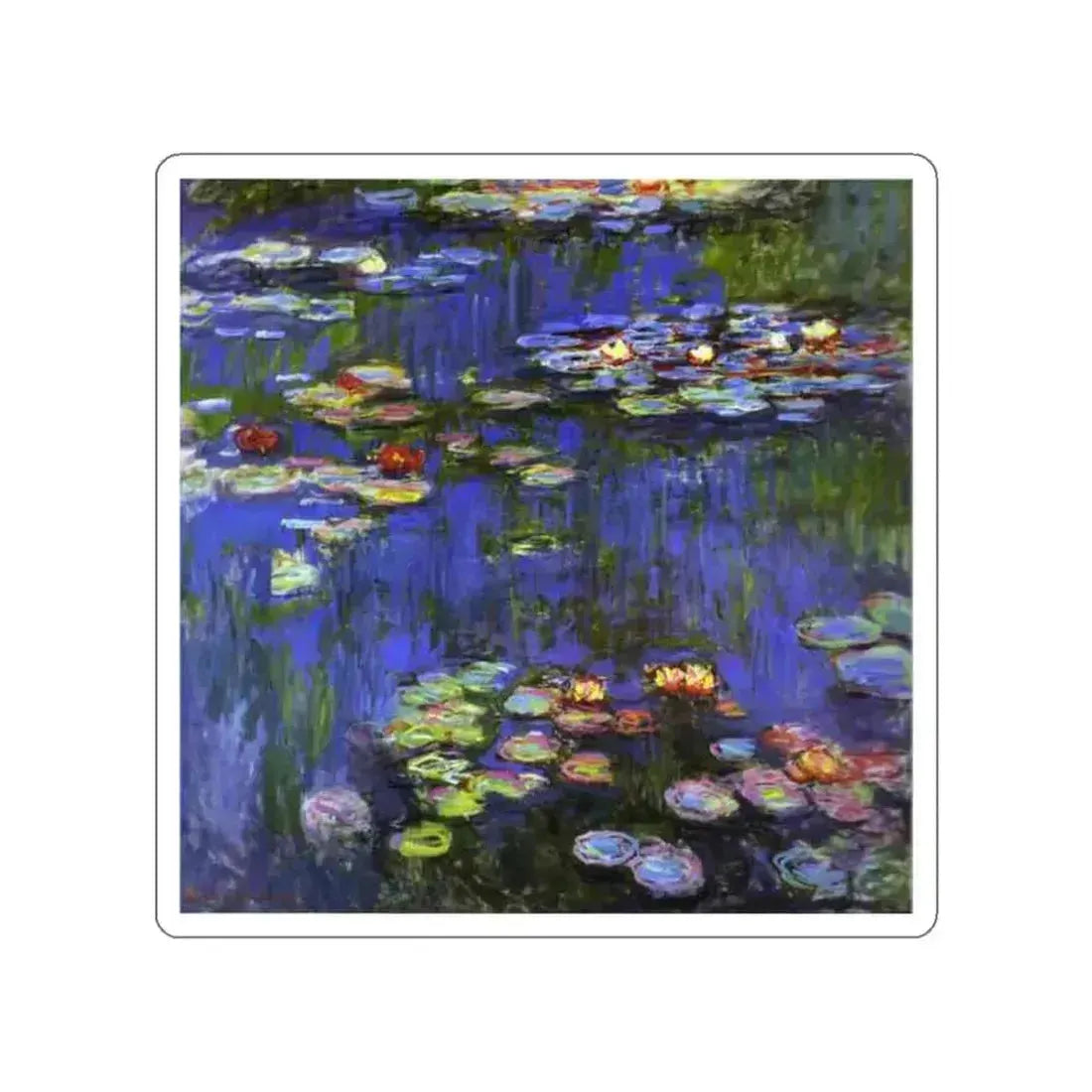 MONET, Claude - Water-Lilies (Artwork) STICKER Vinyl Die-Cut Decal White Die-Cut 6 Inch - The Sticker Space