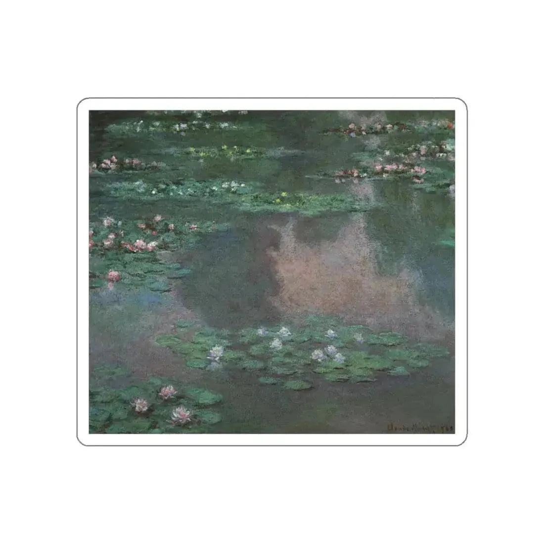 MONET, Claude - Water Lilies I (Artwork) STICKER Vinyl Die-Cut Decal White Die-Cut 5 Inch - The Sticker Space