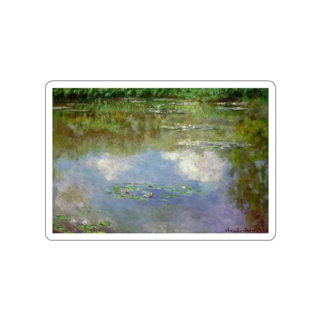 MONET, Claude - Water Lilies (The Clouds) (Artwork) STICKER Vinyl Die-Cut Decal - The Sticker Space