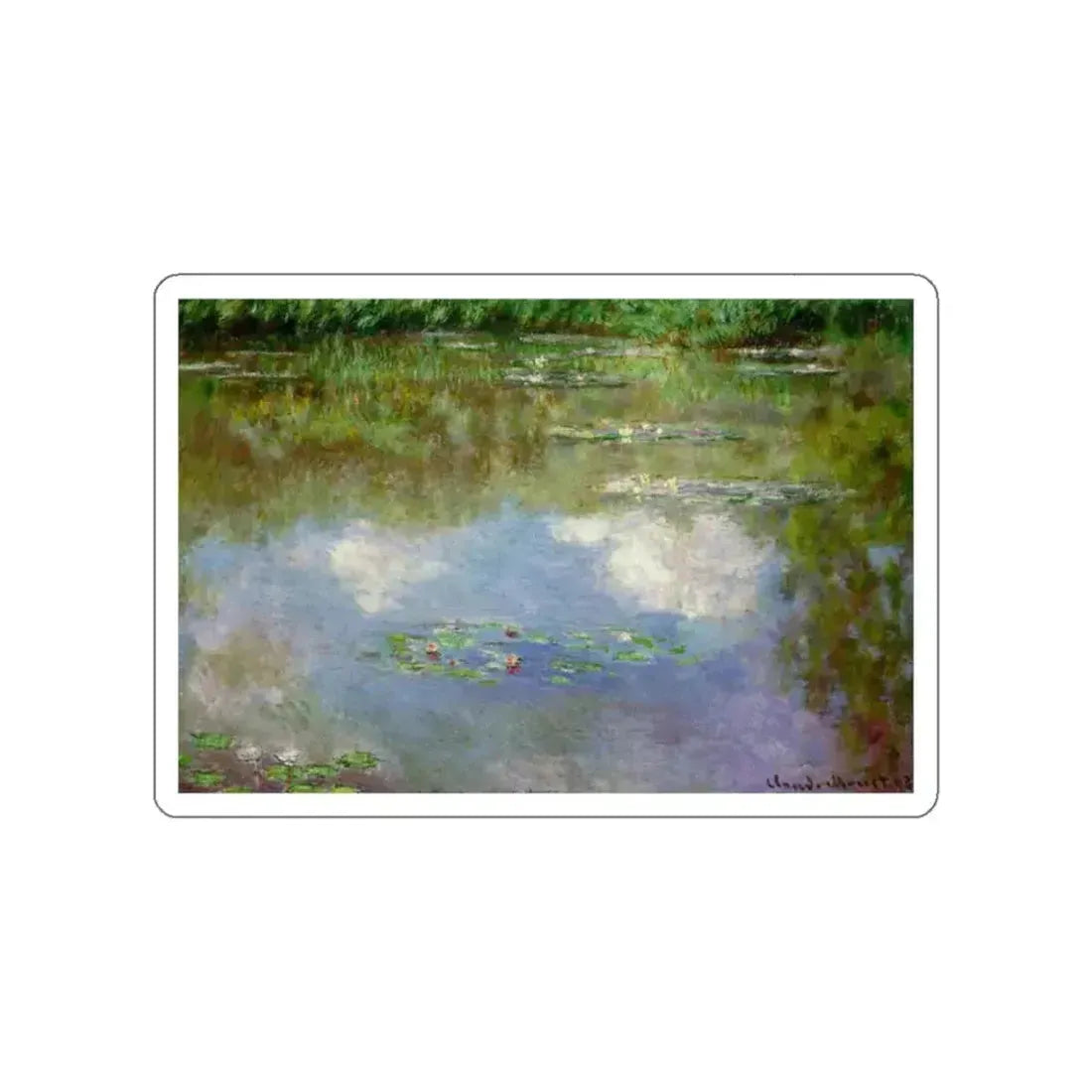 MONET, Claude - Water Lilies (The Clouds) (Artwork) STICKER Vinyl Die-Cut Decal White Die-Cut 2 Inch - The Sticker Space