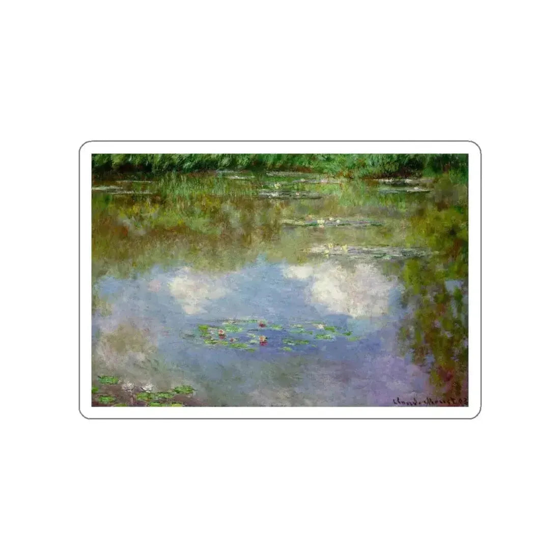 MONET, Claude - Water Lilies (The Clouds) (Artwork) STICKER Vinyl Die-Cut Decal White Die-Cut 6 Inch - The Sticker Space