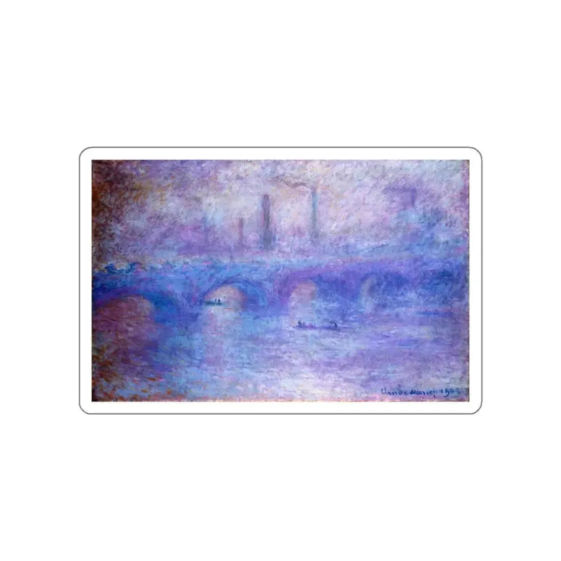 MONET, Claude - Waterloo Bridge. Effect of Fog (Artwork) STICKER Vinyl Die-Cut Decal - The Sticker Space