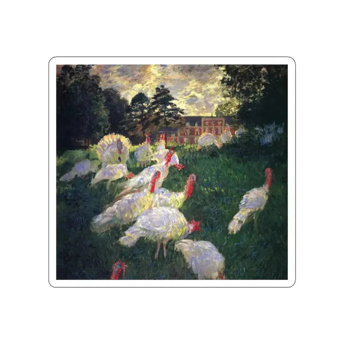 MONET, Claude - White Turkeys (Artwork) STICKER Vinyl Die-Cut Decal White Die-Cut 3 Inch - The Sticker Space