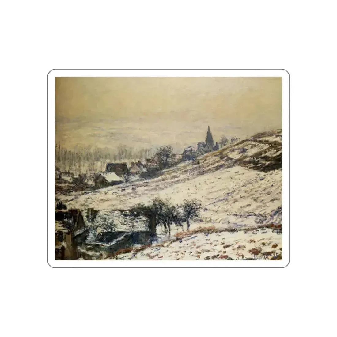 MONET, Claude - Winter at Giverny (Artwork) STICKER Vinyl Die-Cut Decal White Die-Cut 2 Inch - The Sticker Space