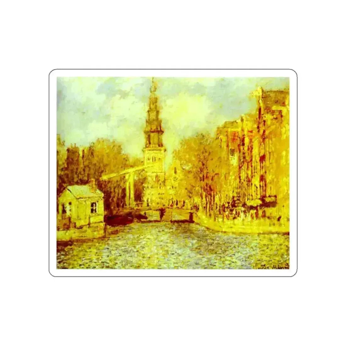 MONET, Claude - Zuiderkerk in Amsterdam (Artwork) STICKER Vinyl Die-Cut Decal White Die-Cut 3 Inch - The Sticker Space