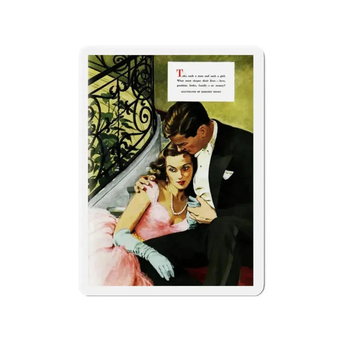 Money, Good Housekeeping, March 1949 (Magazine Illustration) Refrigerator Magnet 2 Inch - The Sticker Space