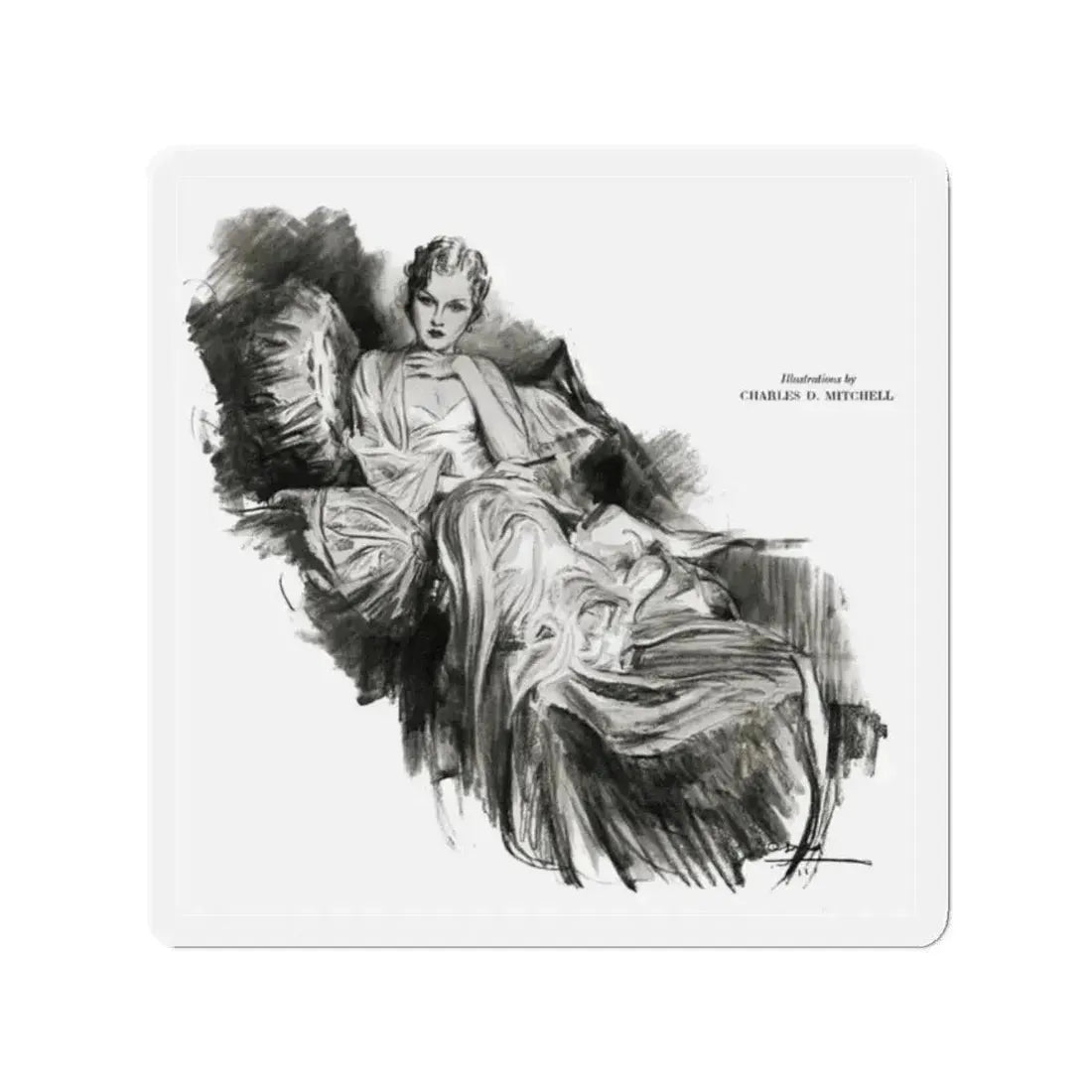 Money, Money, Money (2), Smart Set Magazine, February 1930 (Magazine Illustration) Refrigerator Magnet 2 Inch - The Sticker Space