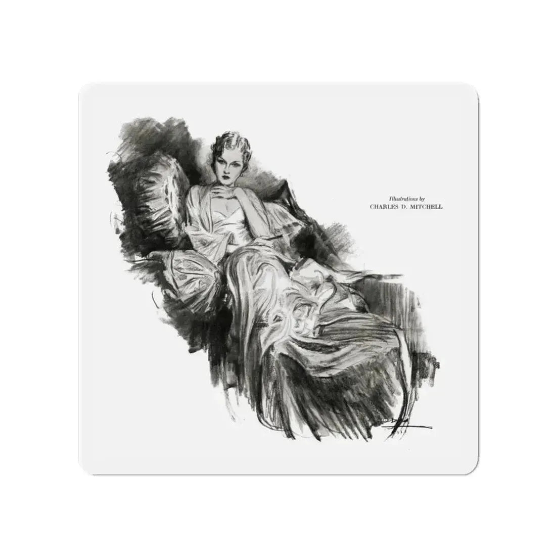 Money, Money, Money (2), Smart Set Magazine, February 1930 (Magazine Illustration) Refrigerator Magnet 4 Inch - The Sticker Space