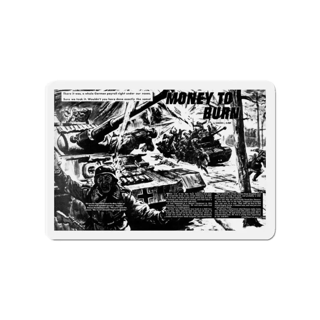 Money To Birn, Real Men magazine, February 1967 (Magazine Illustration) Refrigerator Magnet - The Sticker Space