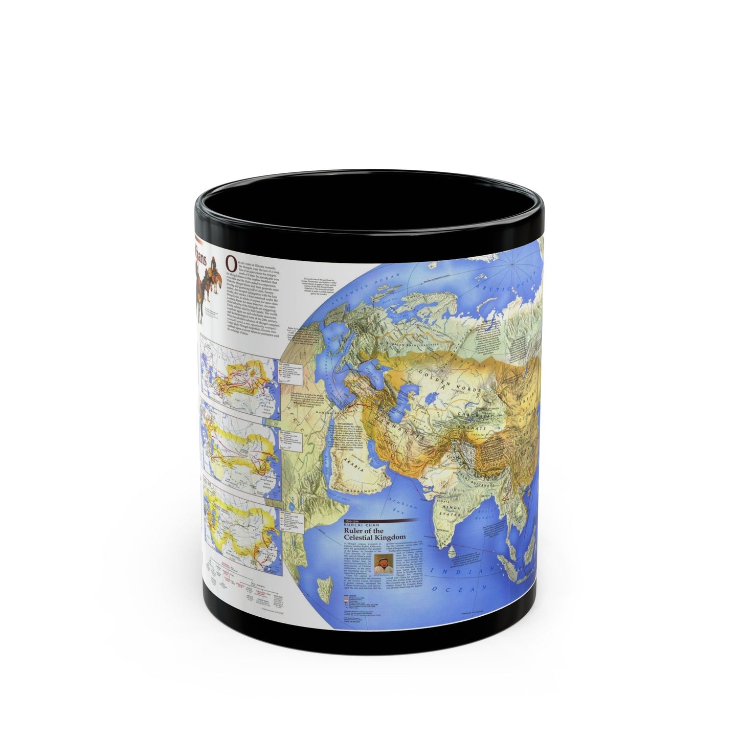 Mongol Khans and Their Legacy (1996) (Map) Black Coffee Mug-11oz-The Sticker Space