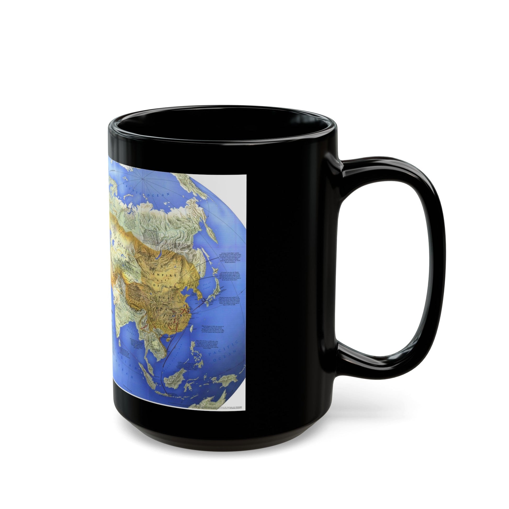 Mongol Khans and Their Legacy (1996) (Map) Black Coffee Mug-The Sticker Space