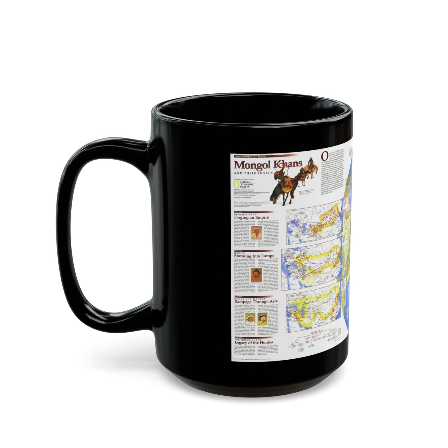 Mongol Khans and Their Legacy (1996) (Map) Black Coffee Mug-The Sticker Space