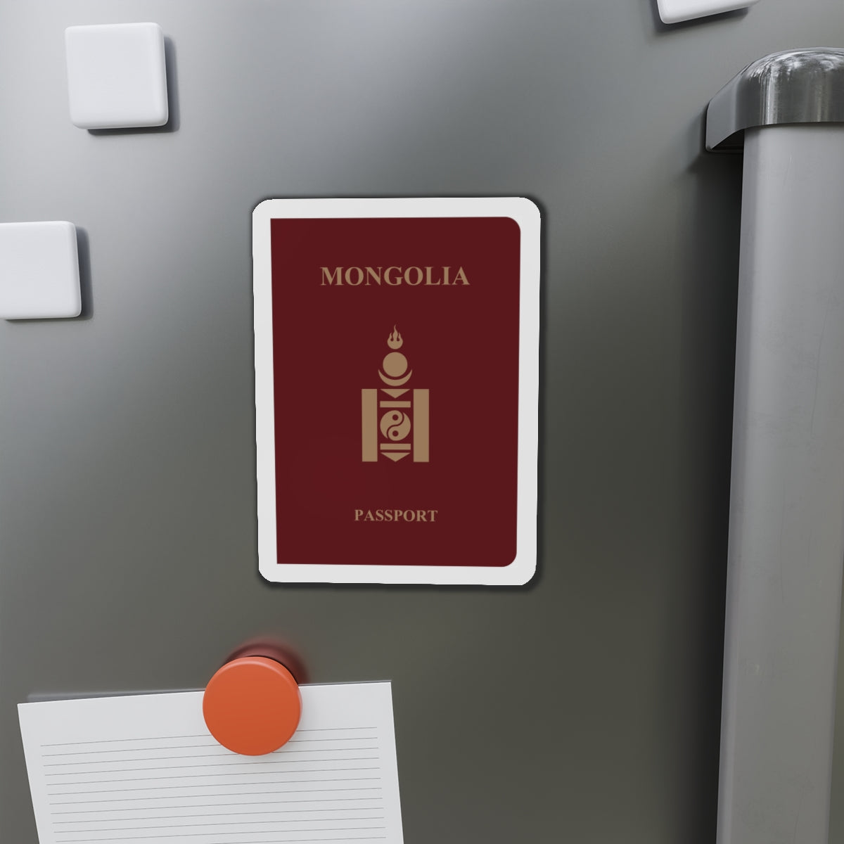 Mongolia Passport - Die-Cut Magnet-The Sticker Space