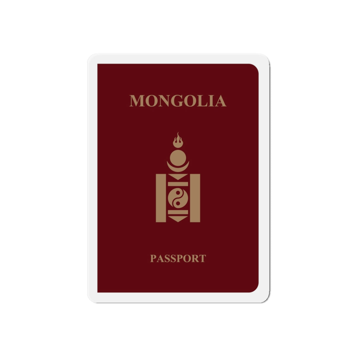 Mongolia Passport - Die-Cut Magnet-6 × 6"-The Sticker Space