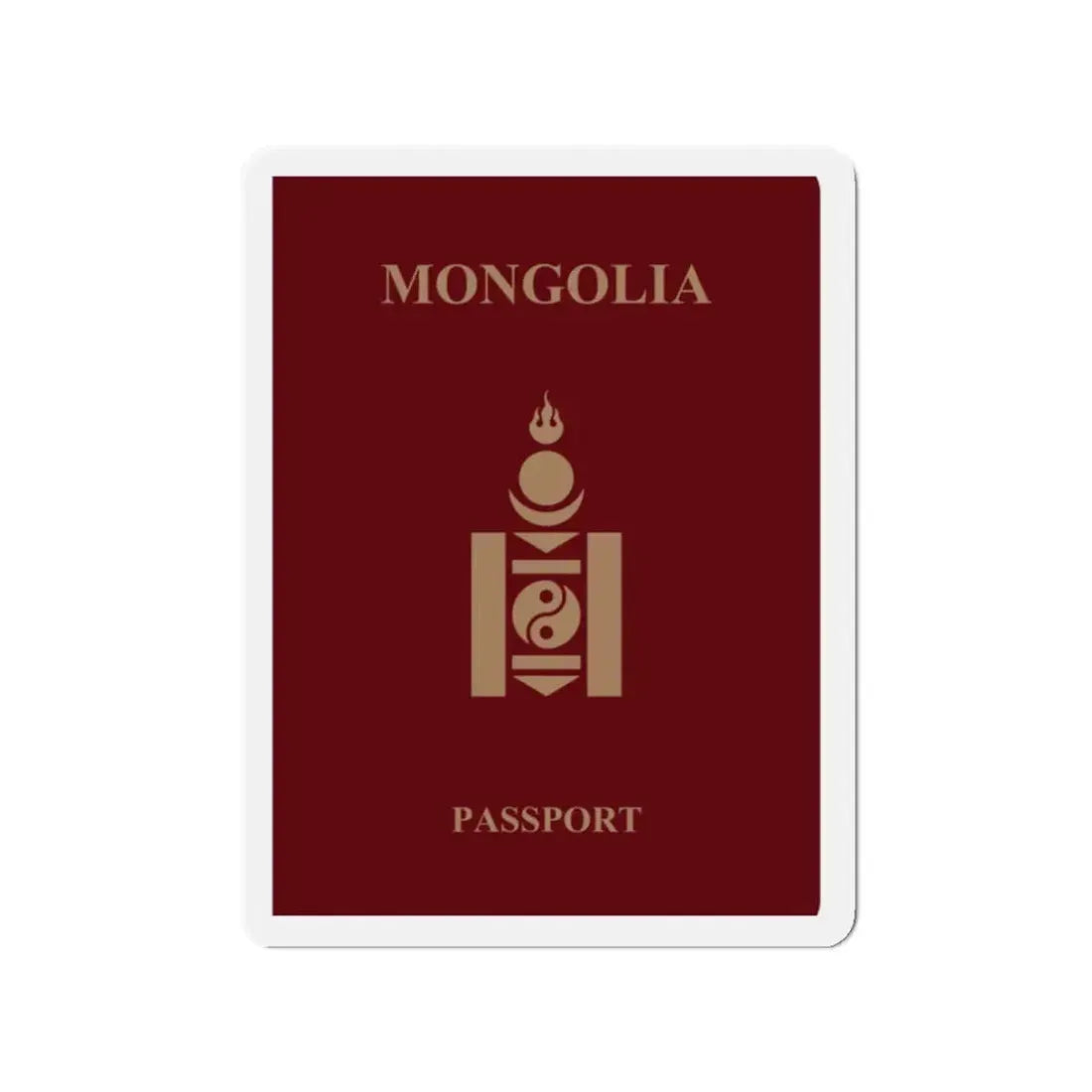Mongolia Passport - Refrigerator Magnet 2 Inch - The Sticker Space