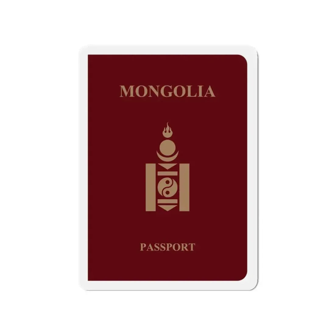Mongolia Passport - Refrigerator Magnet 3 Inch - The Sticker Space