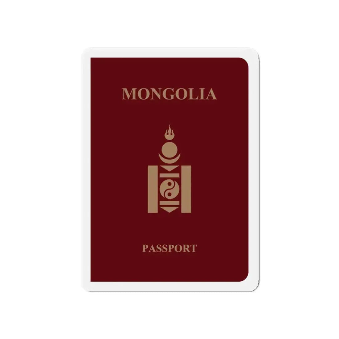 Mongolia Passport - Refrigerator Magnet 4 Inch - The Sticker Space
