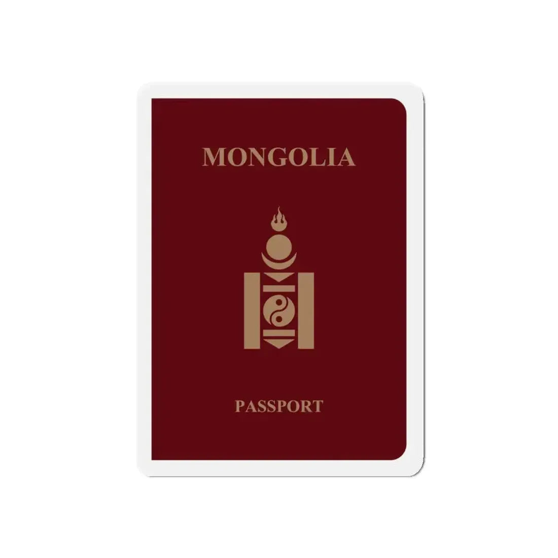 Mongolia Passport - Refrigerator Magnet 5 Inch - The Sticker Space