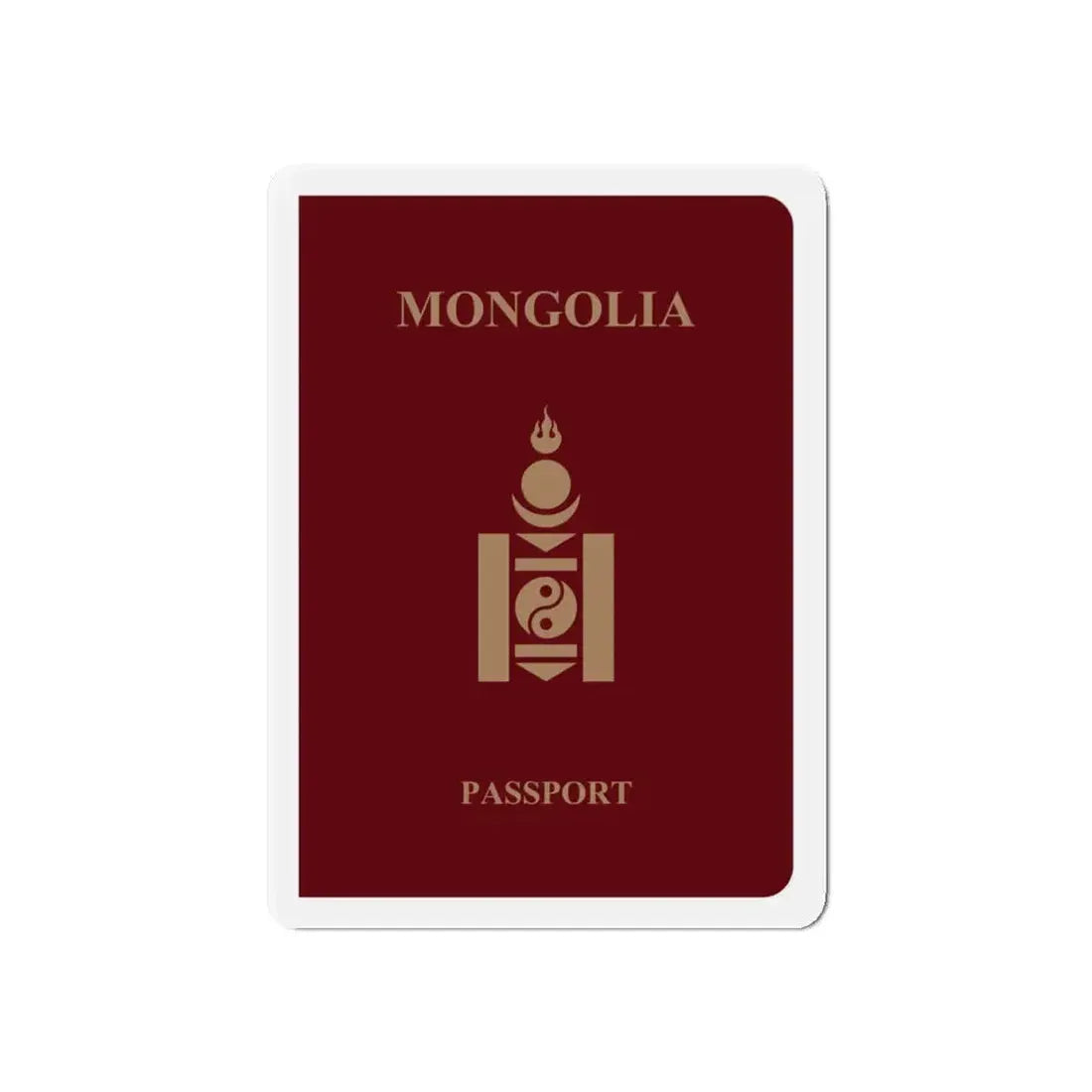 Mongolia Passport - Refrigerator Magnet 6 Inch - The Sticker Space