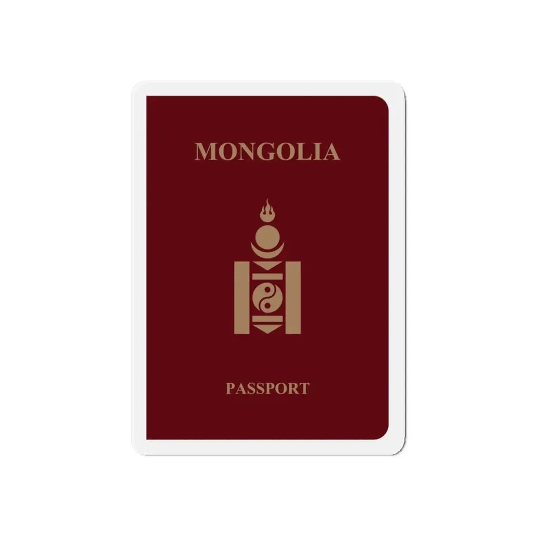 Mongolia Passport - Refrigerator Magnet - The Sticker Space