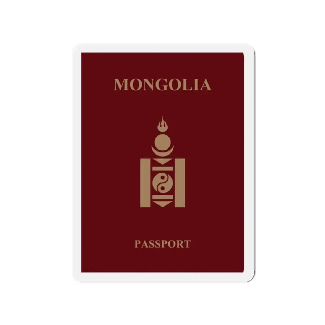 Mongolia Passport - Refrigerator Magnet - The Sticker Space