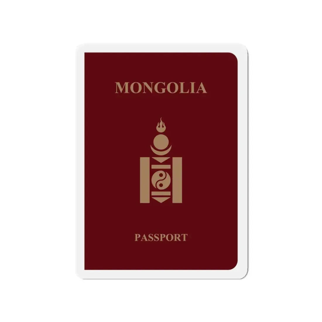 Mongolia Passport - Refrigerator Magnet - The Sticker Space