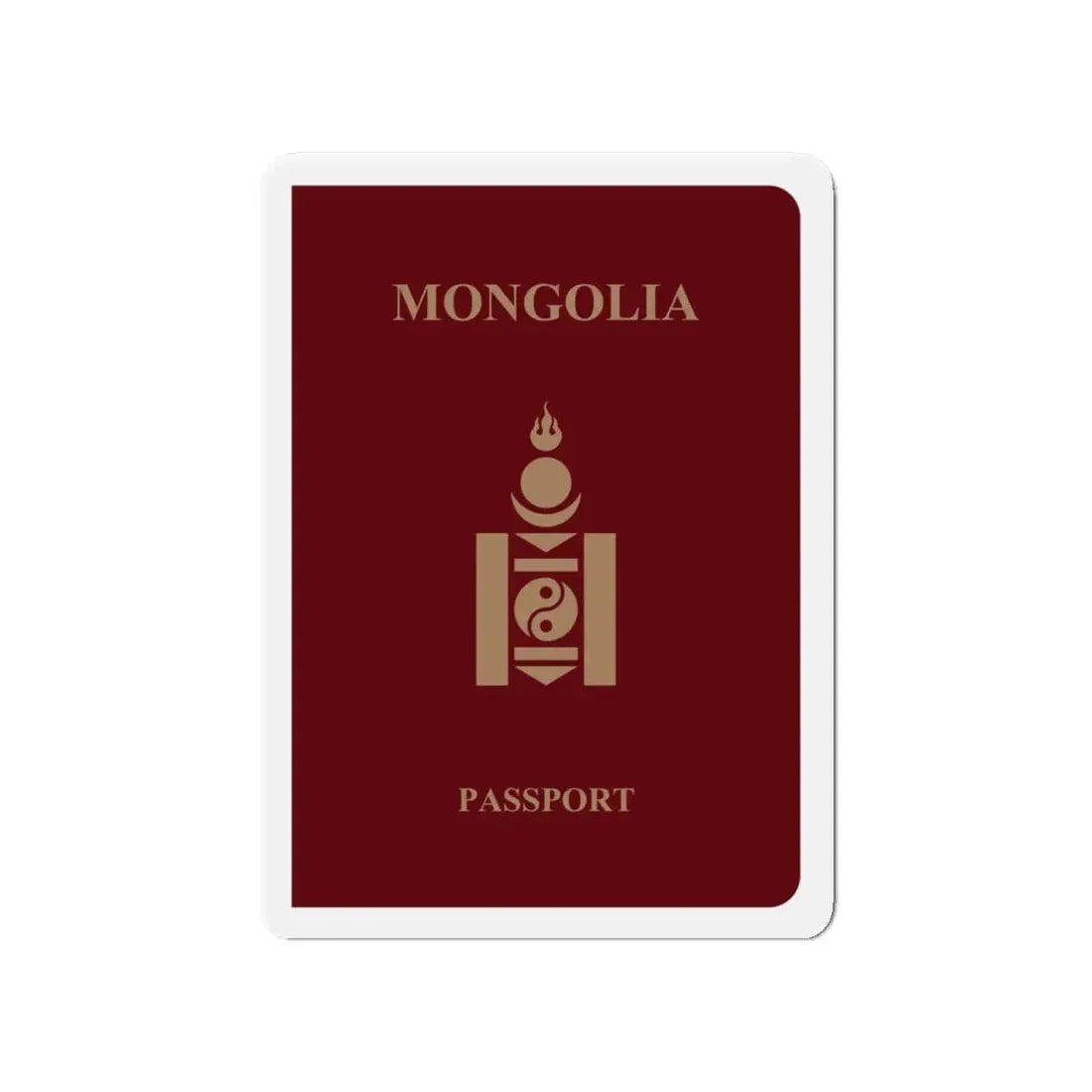 Mongolia Passport - Refrigerator Magnet - The Sticker Space