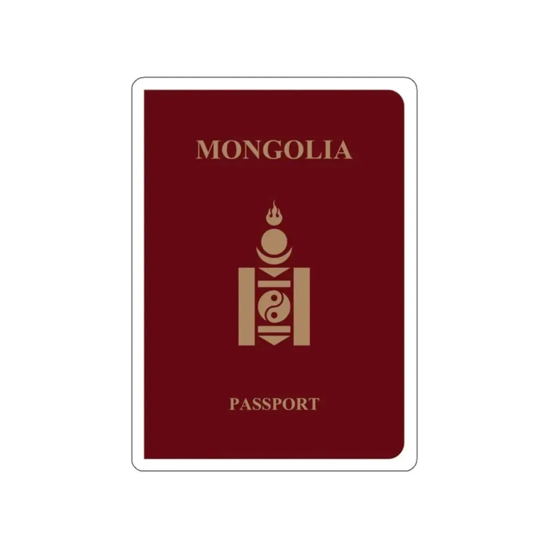 Mongolia Passport STICKER Vinyl Die-Cut Decal 2 Inch - The Sticker Space
