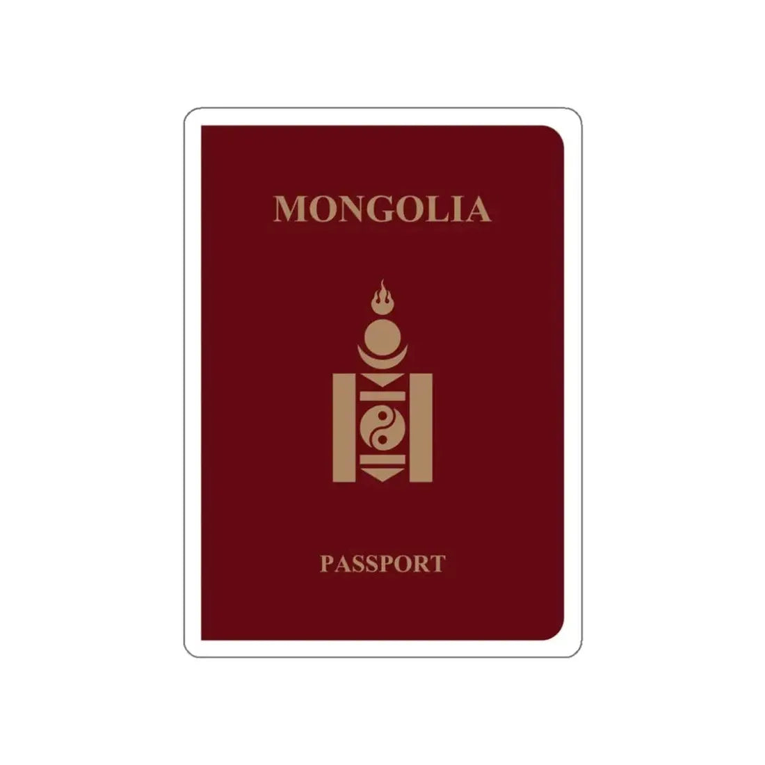 Mongolia Passport STICKER Vinyl Die-Cut Decal 3 Inch - The Sticker Space