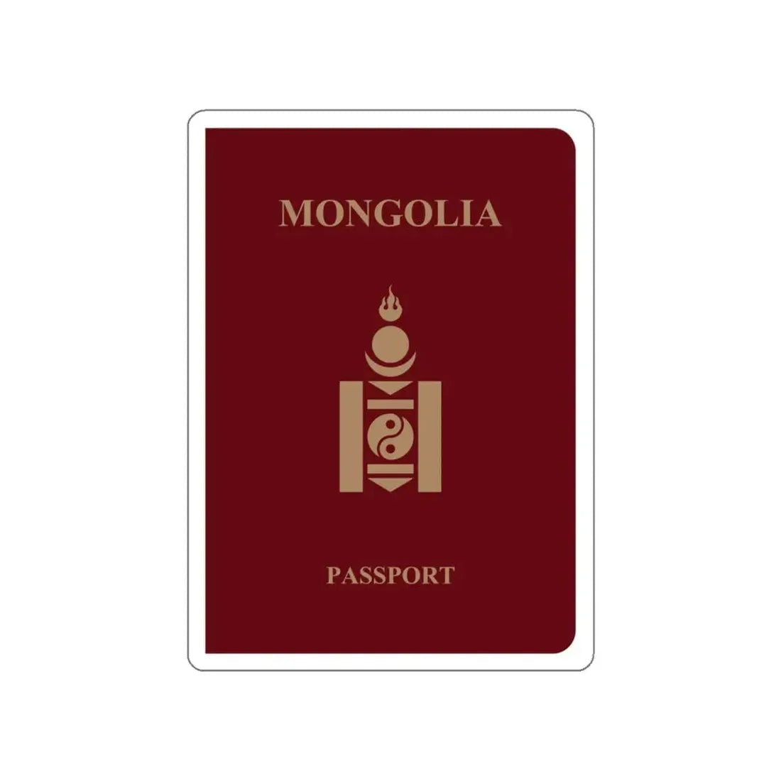 Mongolia Passport STICKER Vinyl Die-Cut Decal 5 Inch - The Sticker Space