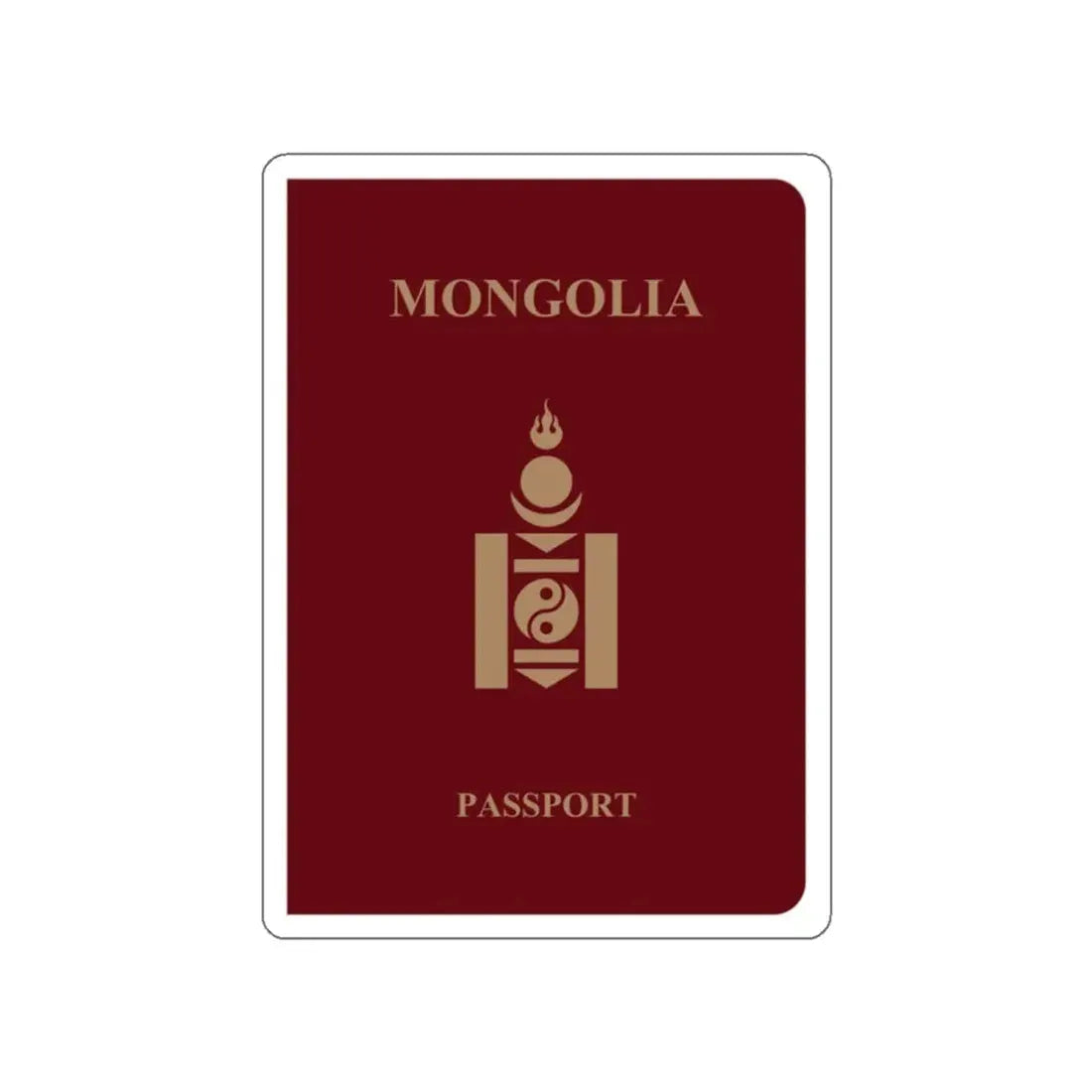 Mongolia Passport STICKER Vinyl Die-Cut Decal - The Sticker Space