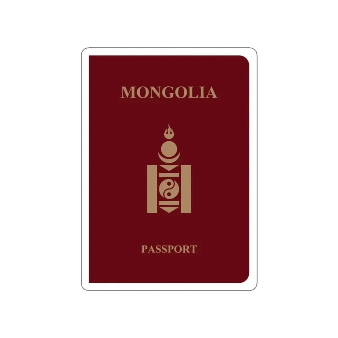 Mongolia Passport STICKER Vinyl Die-Cut Decal - The Sticker Space