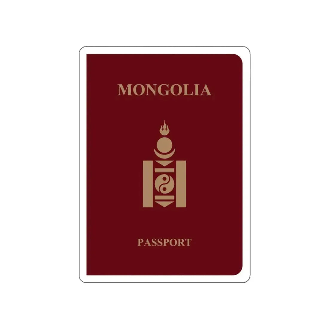 Mongolia Passport STICKER Vinyl Die-Cut Decal - The Sticker Space