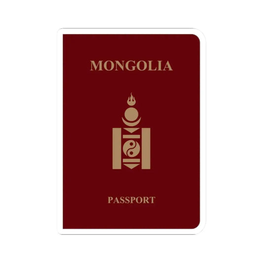 Mongolia Passport - STICKER Vinyl Kiss-Cut Decal 2 Inch White - The Sticker Space